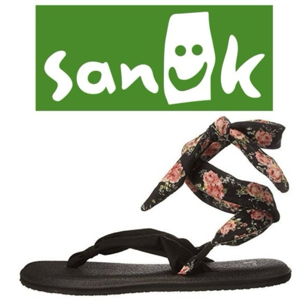 Floral sanuk yoga sandals size 7